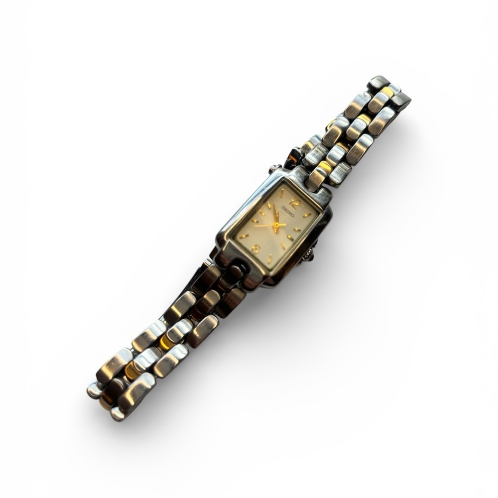 Vintage Seiko Vivace Two-Tone Tank Watch 4N01-5099